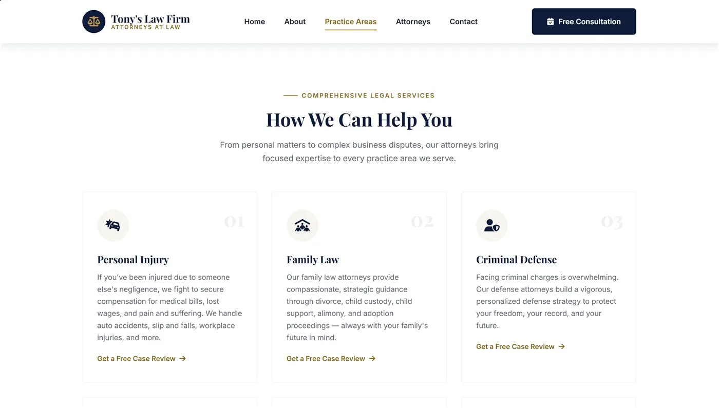 Law Firm Website Template screenshot 2