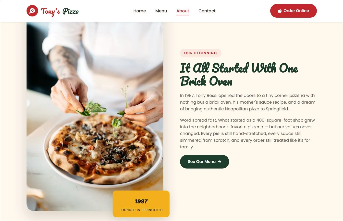 Pizzeria Website Template screenshot 3