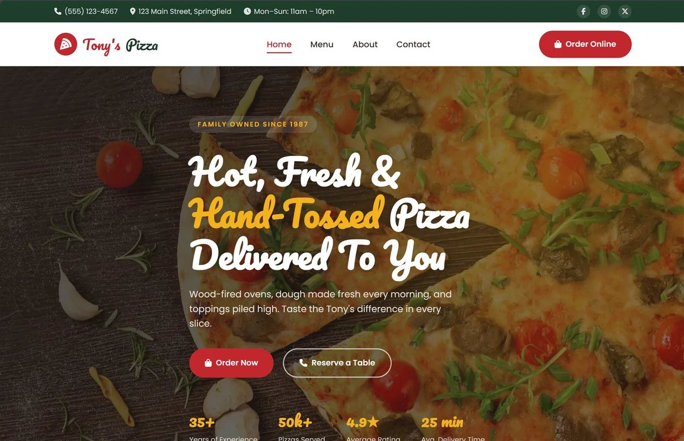Pizzeria Website Template